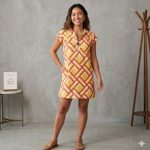 Tracy Feith Hooded Retro A-line Mini Dress 100% Linen